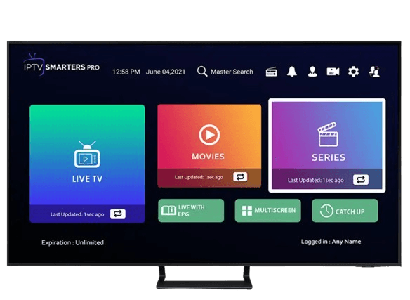 Volka Pro IPTV - Interface Smarters Pro sur écran TV